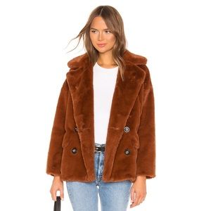 NWT Free People Kate Faux Fur Coat in Rust (S)